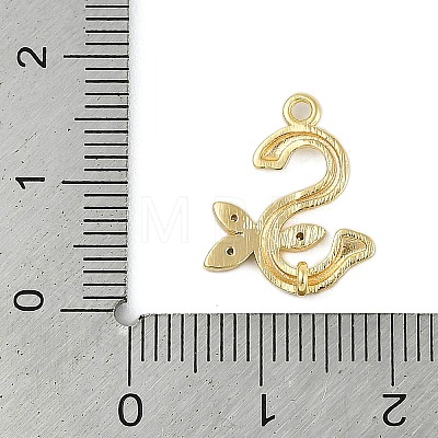 Brass Crystal Rhinestone Letter Links Connector Charms KK-S395-06G-S-1