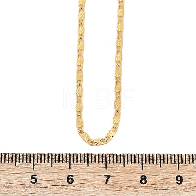 Brass Textured Oval Link Chain Necklaces NJEW-H053-01A-G01-1