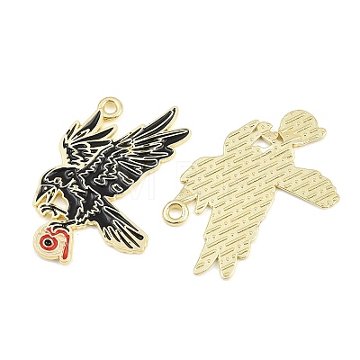 Alloy with Black Enamel Pendants AL-CBA2919-02G-01-1