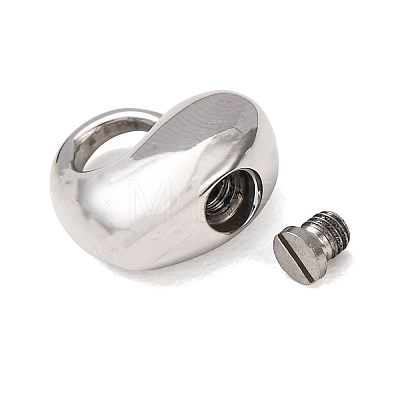 Non-Tarnish Openable 316L Surgical Stainless Steel Memorial Urn Ashes Pendants BOTT-PW0002-012A-P-1