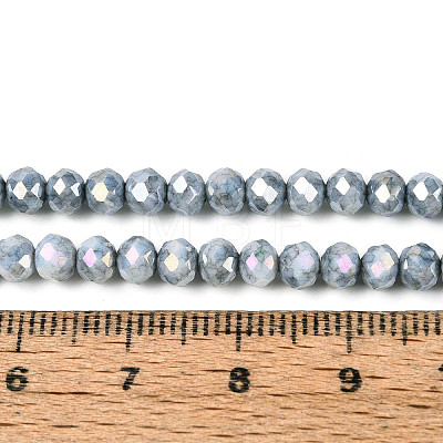 Anti-Tarnish Electroplate Rondelle Glass Beads Strands EGLA-T021-4mm-17-10-1