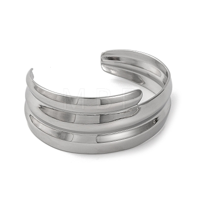 304 Stainless Steel Cuff Bangles for Women BJEW-B104-12P-1