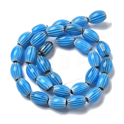 Handmade Millefiori Lampwork Beads Strands LAMP-F035-12P-1