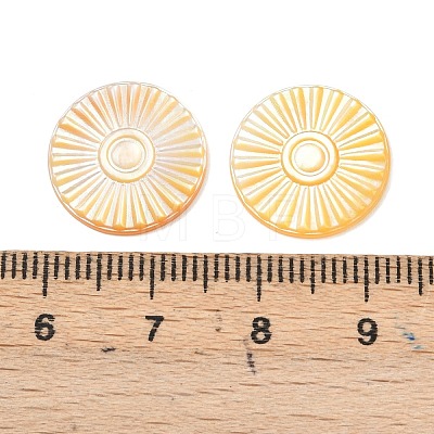 Natural Yellow Shell Carved Cabochons SSHEL-B006-01A-A-1