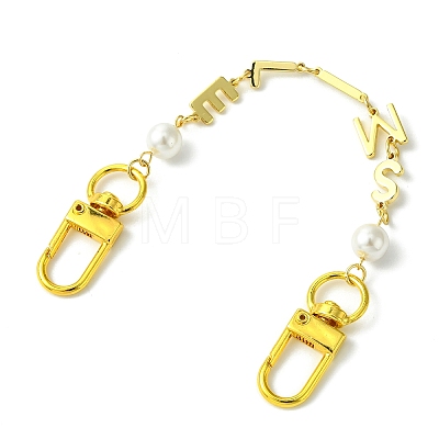 Brass & Shell Pearl Word SMILE Link Bag Extender Chains FIND-JF00149-04-1