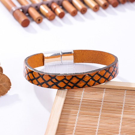 Embossed Imitation Leather Cord Bracelets WG215F5-01-1
