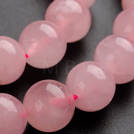 Round Natural Rose Quartz Gemstone Bead Strands G-J333-02-10mm-1