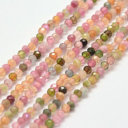Natural Multicolor Tourmaline Bead Strands X-G-P279-45-2mm-1