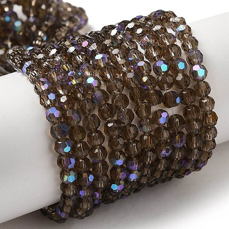 Electroplate Transparent Glass Beads Strands EGLA-A035-T4mm-L16-1