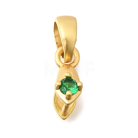 Brass Micro Pave Cubic Zirconia Ice Pick Pinch Bails KK-G600-24G-02-1
