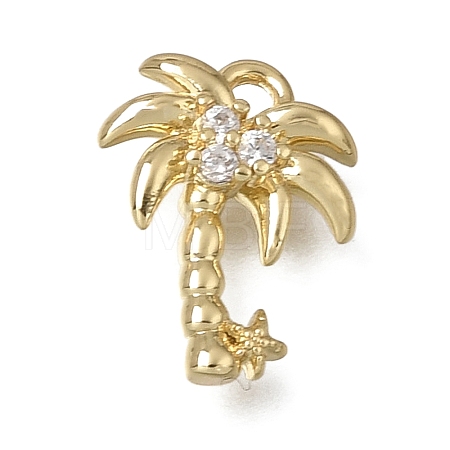 Brass Micro Pave Clear Cubic Zirconia Charms KK-A302-05G-1