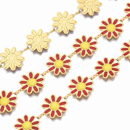 304 Stainless Steel & Enamel Link Chains CHS-Q004-001E-NF-1