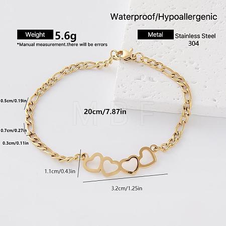 304 Stainless Steel Link Bracelets for Women GU8038-4-1