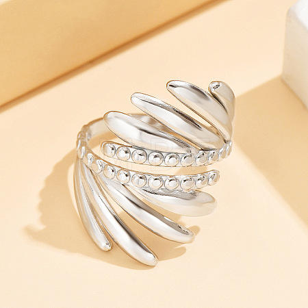 304 Stainless Steel Cuff Open Rings WG749B5-01-1
