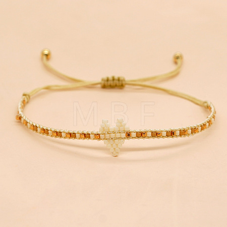 Handmade MIYUKI Glass Seed Bead Heart Braided Bracelets for Women LI3804-5-1