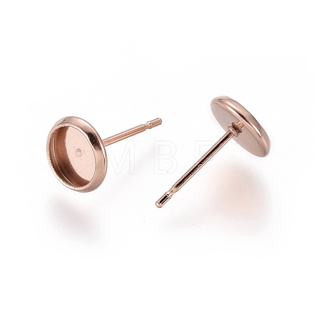 304 Stainless Steel Stud Earring Settings STAS-K131-A-01RG-1