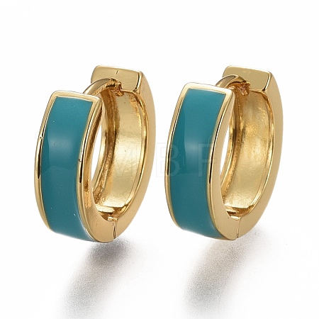 Brass Huggie Hoop Earrings EJEW-F260-05C-G-1