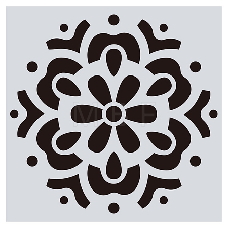 Flower Pattern Eco-Friendly PET Plastic Hollow Painting Silhouette Stencil DRAW-PW0008-02O-1