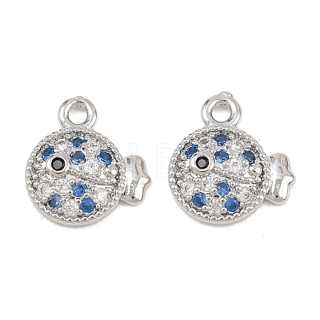 Brass Micro Pave Cubic Zirconia Pendants KK-L261-14C-P-1