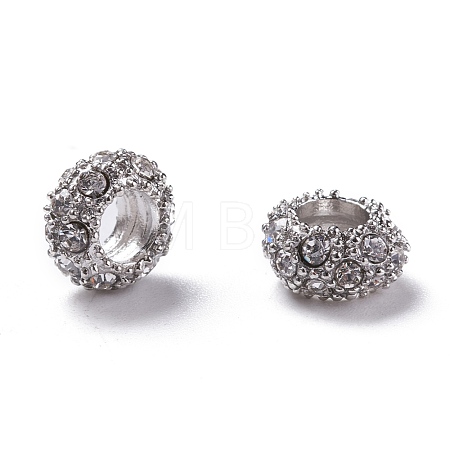 Alloy Rhinestone European Beads X-CPDL-H998-18-1