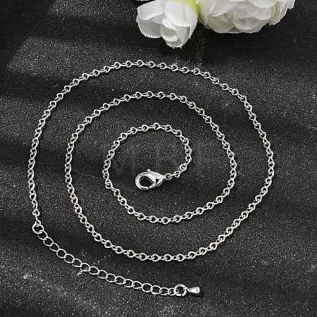 2.5MM Brass Twisted Infinity Link Chain Necklaces for Women NJEW-F366-07B-P-1