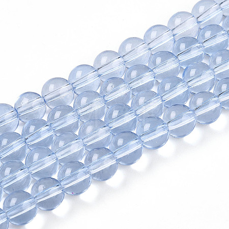 Baking Paint Transparent Glass Beads X1-DGLA-N006-8mm-12-1