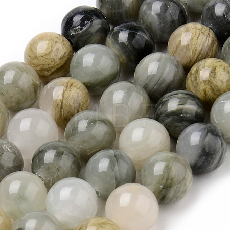 Natural Green Rutilated Quartz Beads Strands G-Q462-61-6mm-1
