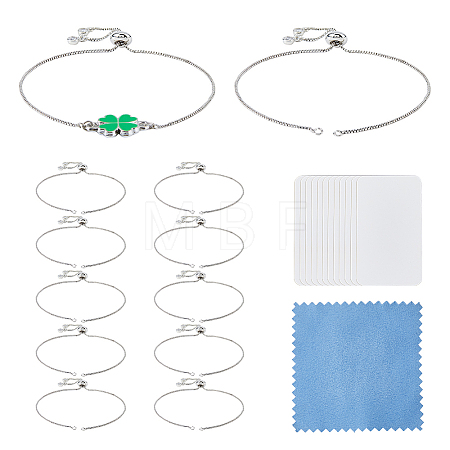 12Pcs Rack Plating Adjustable Brass Slider Bracelet Making KK-DC0004-37P-1