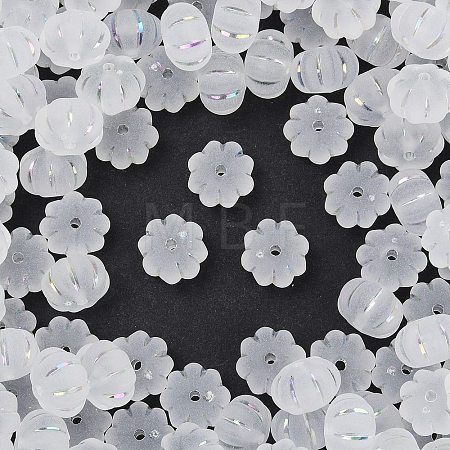 Frosted Transparent Acrylic Beads OACR-P029-03B-06-1