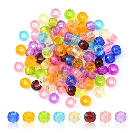 Transparent Acrylic European Beads MACR-YW0002-17-1