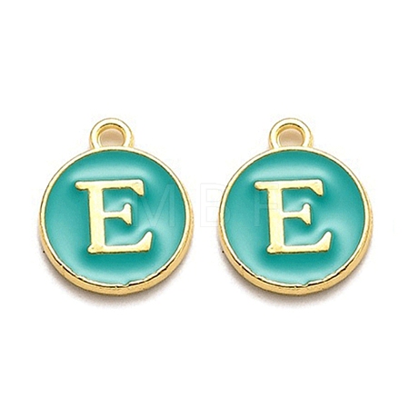 Golden Plated Alloy Enamel Charms X-ENAM-Q437-15E-1