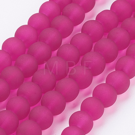 Baking Paint Transparent Glass Bead Strands GLAA-S031-6mm-39-1