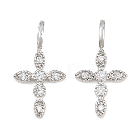 Brass Pave Clear Cubic Zirconia Pendants KK-CBA6A75-55A-P-1
