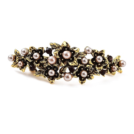 Flower Alloy Rhinestone Hair Barrettes LS-PHAR-S604-01AG-01-1