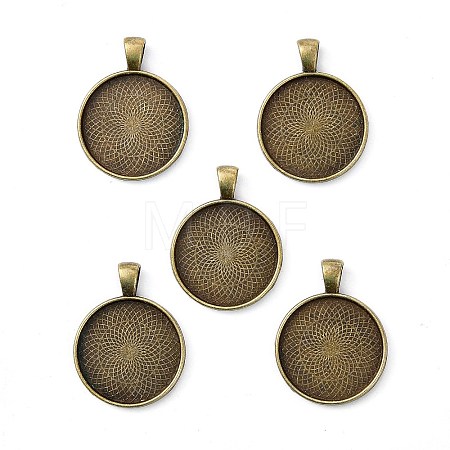 Tibetan Style Alloy Pendant Cabochon Settings LS-TIBEP-Q045-048AB-NR-1