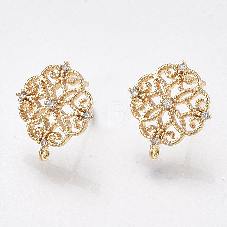 Brass Stud Earring Findings X-KK-T038-491D-1