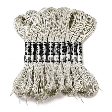 10 Skeins 12-Ply Metallic Polyester Embroidery Floss OCOR-Q057-A02-1