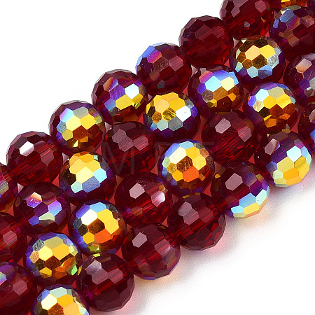 Transparent Electroplate Glass Beads Strands EGLA-N012-001-B01-1