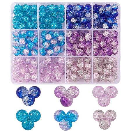 300Pcs 6 Colors Spray Painted Crackle Glass Beads CCG-SZ0001-11C-1