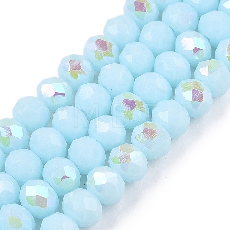 Electroplate Opaque Solid Color Glass Beads Strands EGLA-A044-P6mm-L06-1