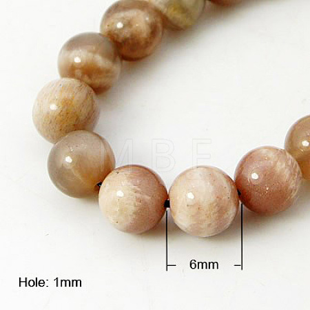 Natural Sunstone Beads Strands X-G-G099-6mm-14-1