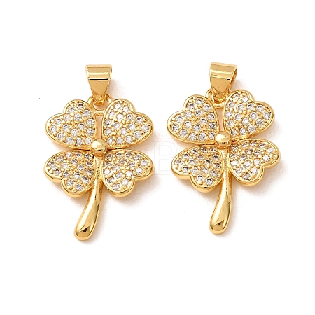 Brass Micro Pave Cubic Zirconia Pendants CU-CBA2F11-20C-G-1