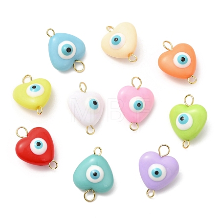 Evil Eye Resin Connector Charms PALLOY-JF02126-01-1