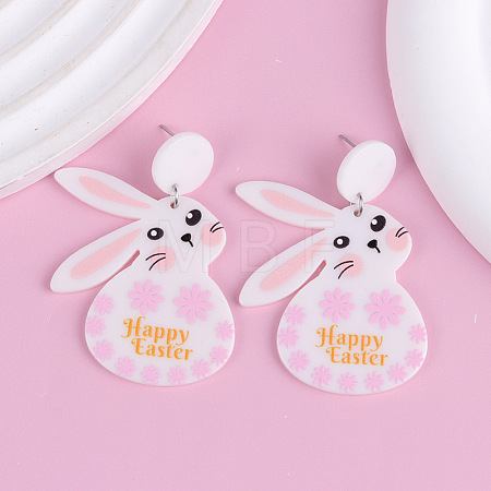Easter Acrylic Glitter Powder Dangle Stud Earrings FS-WG58748-04-1