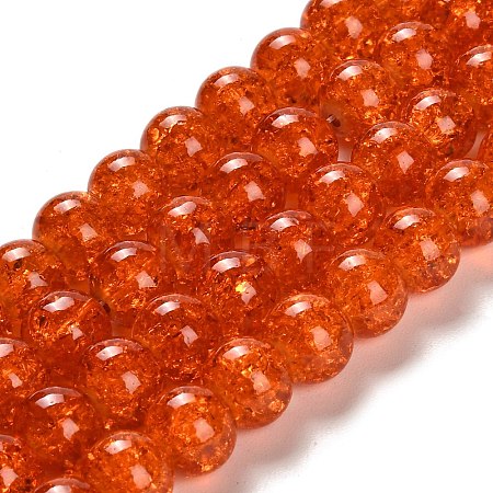 Spray Painted Crackle Glass Beads Strands X-CCG-Q001-10mm-09-1