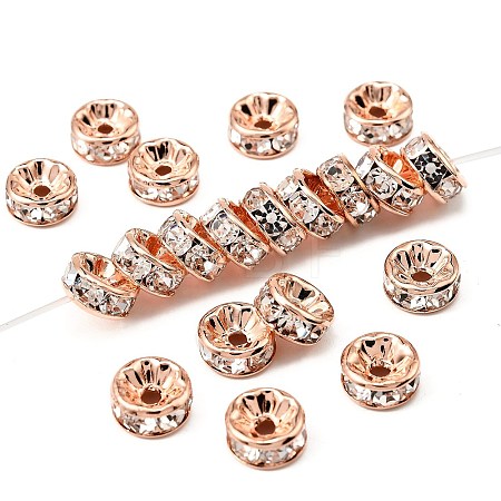 Brass Rhinestone Spacer Beads RB-A014-Z8mm-01RG-NF-1