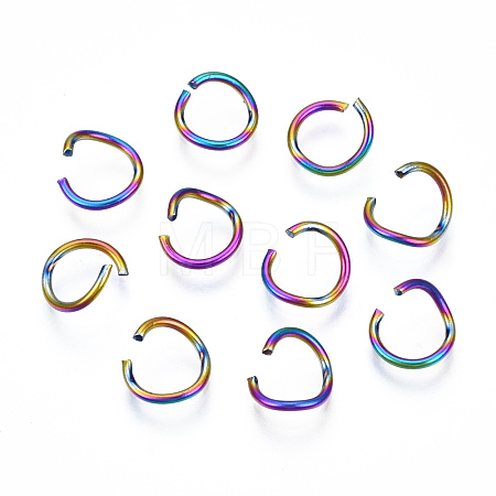Ion Plating(IP) Rainbow Color 304 Stainless Steel Open Jump Rings STAS-N098-062A-01-1