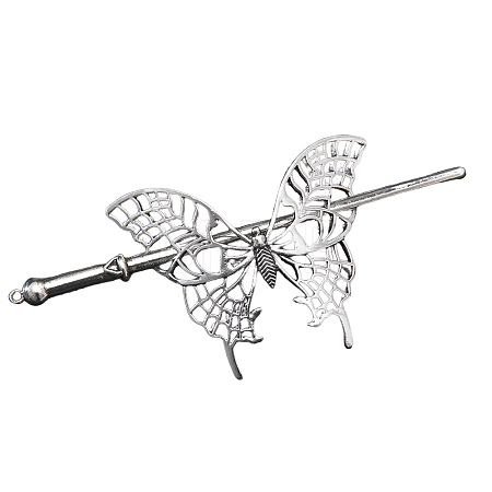 Tibetan Style Alloy Butterfly Hair Sticks PW-WGDEFD2-02-1