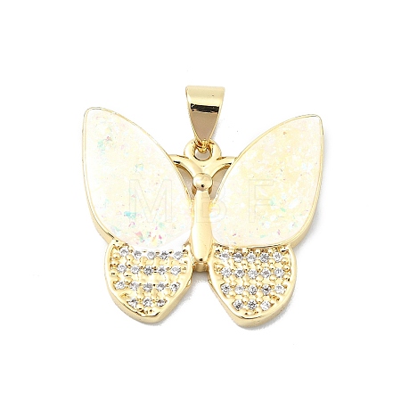 Brass Micro Pave Clear Cubic Zirconia Pendants KK-A221-16c-G-1
