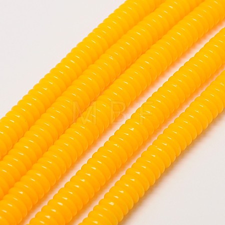 Imitation Amber Resin Heishi Beads Strands RESI-A009G-6mm-01-1